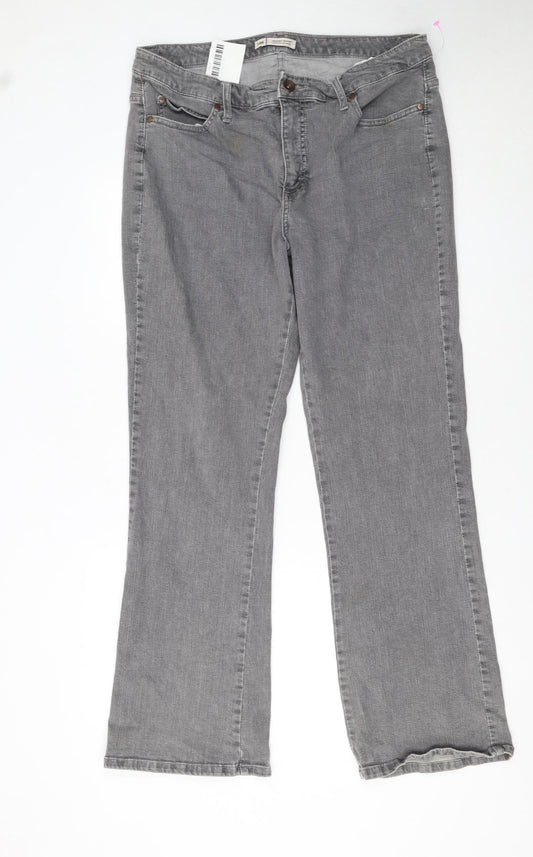 Lee Women’s Grey Slender Secret Straight Jeans Size 18 Low Rise