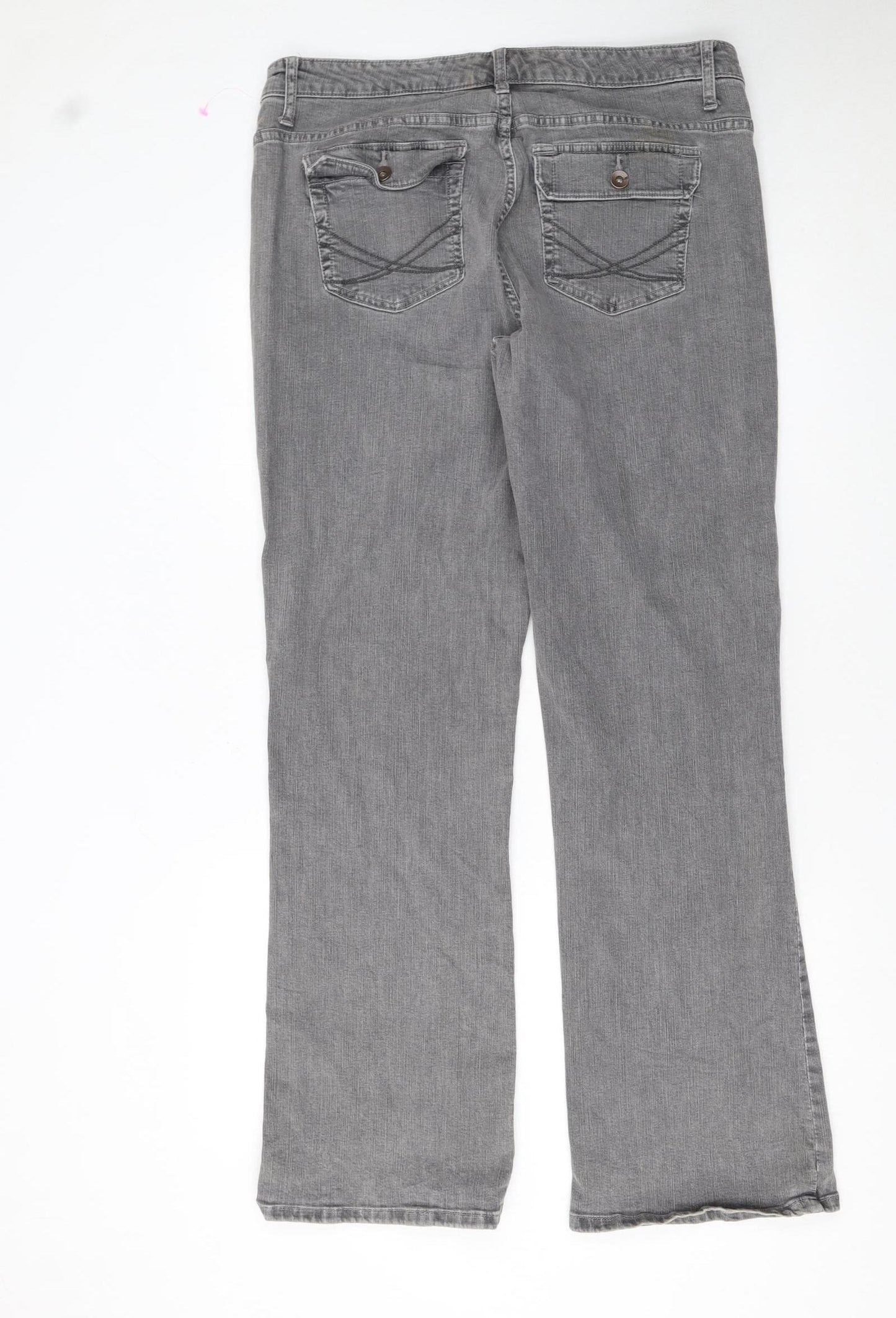 Lee Women’s Grey Slender Secret Straight Jeans Size 18 Low Rise