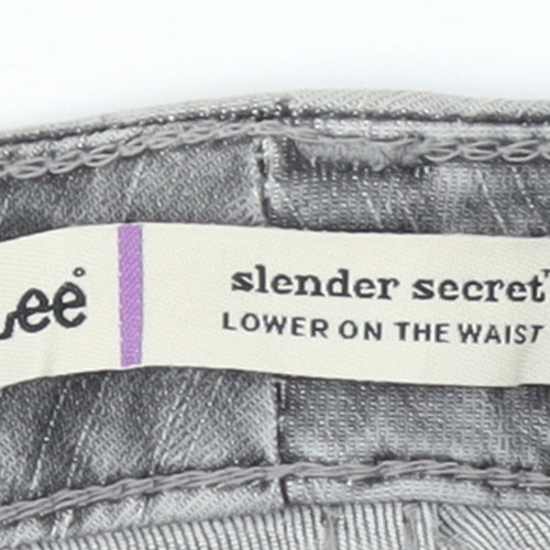 Lee Women’s Grey Slender Secret Straight Jeans Size 18 Low Rise