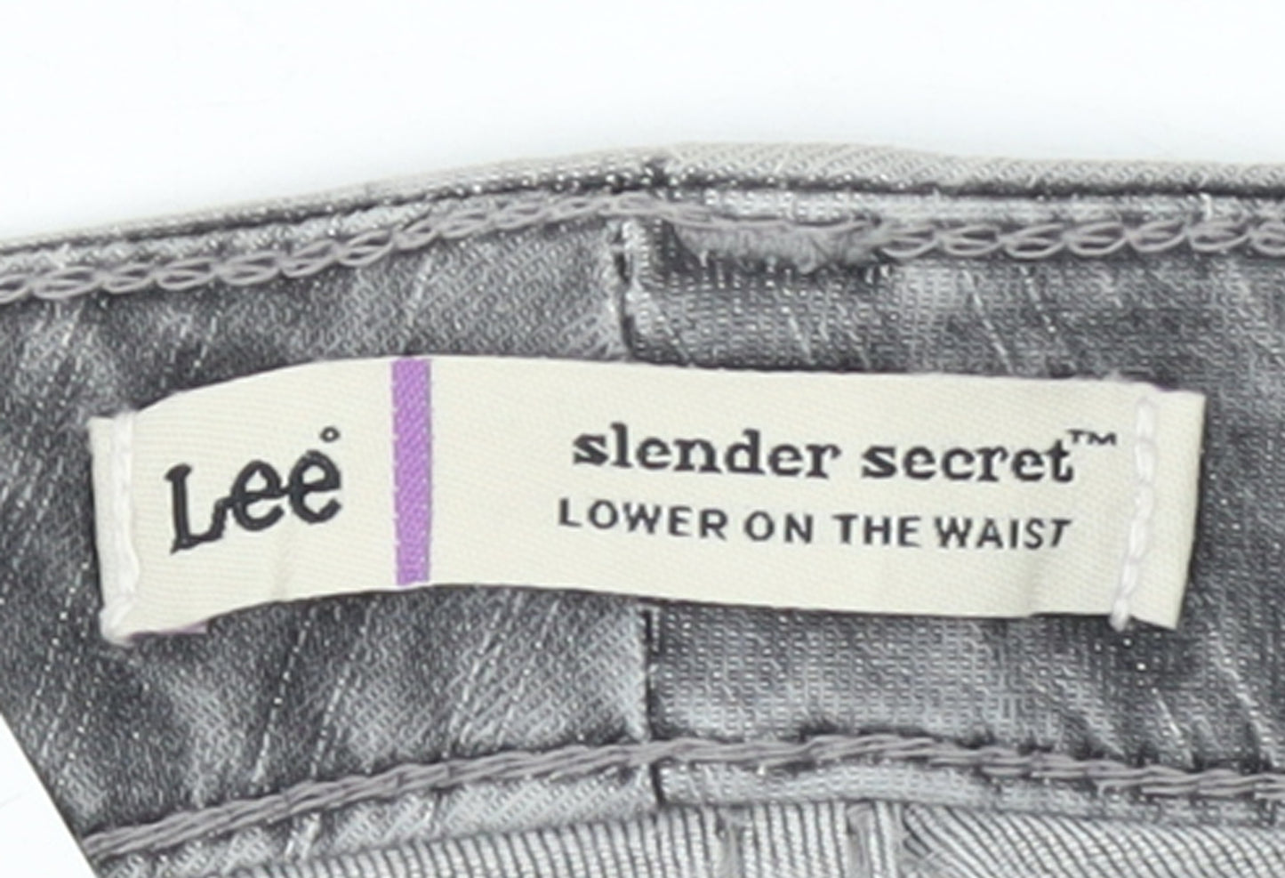 Lee Women’s Grey Slender Secret Straight Jeans Size 18 Low Rise