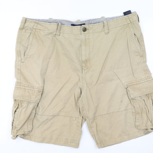 Tommy Hilfiger Men Beige Cargo Shorts Size 40 Cotton Casual