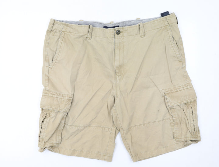 Tommy Hilfiger Men Beige Cargo Shorts Size 40 Cotton Casual