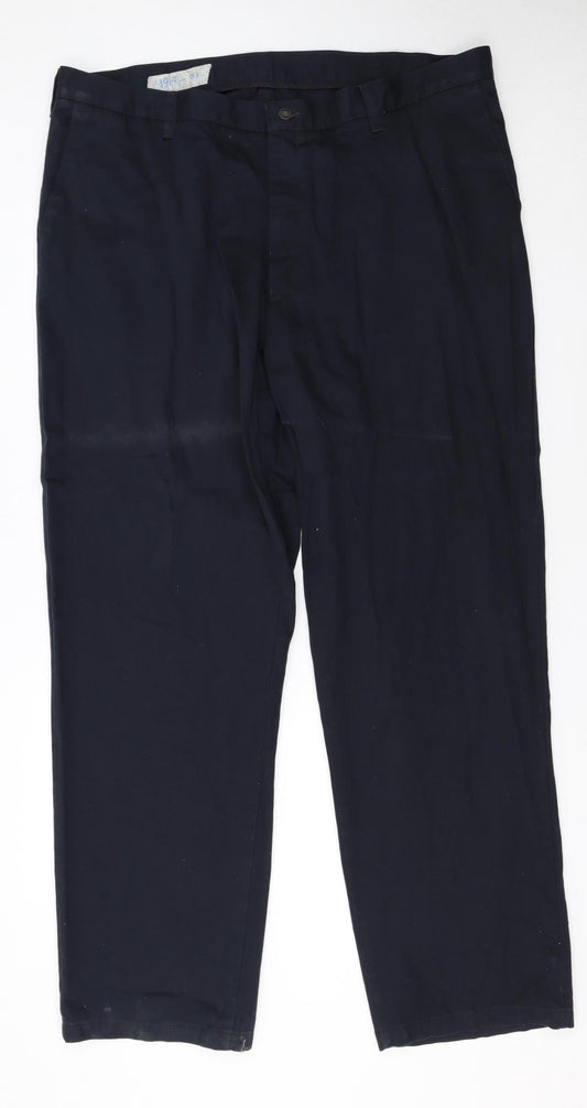 Lee Men's Blue 42x32 Regular Fit Cotton Chino Trousers