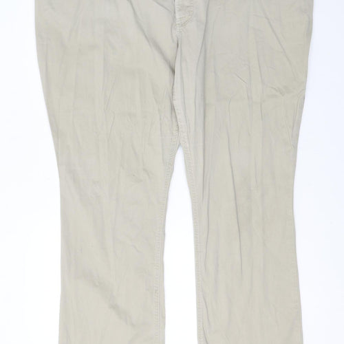 Lee Riders Women's Beige Mid Rise Bootcut Cotton Stretch Trousers 26W