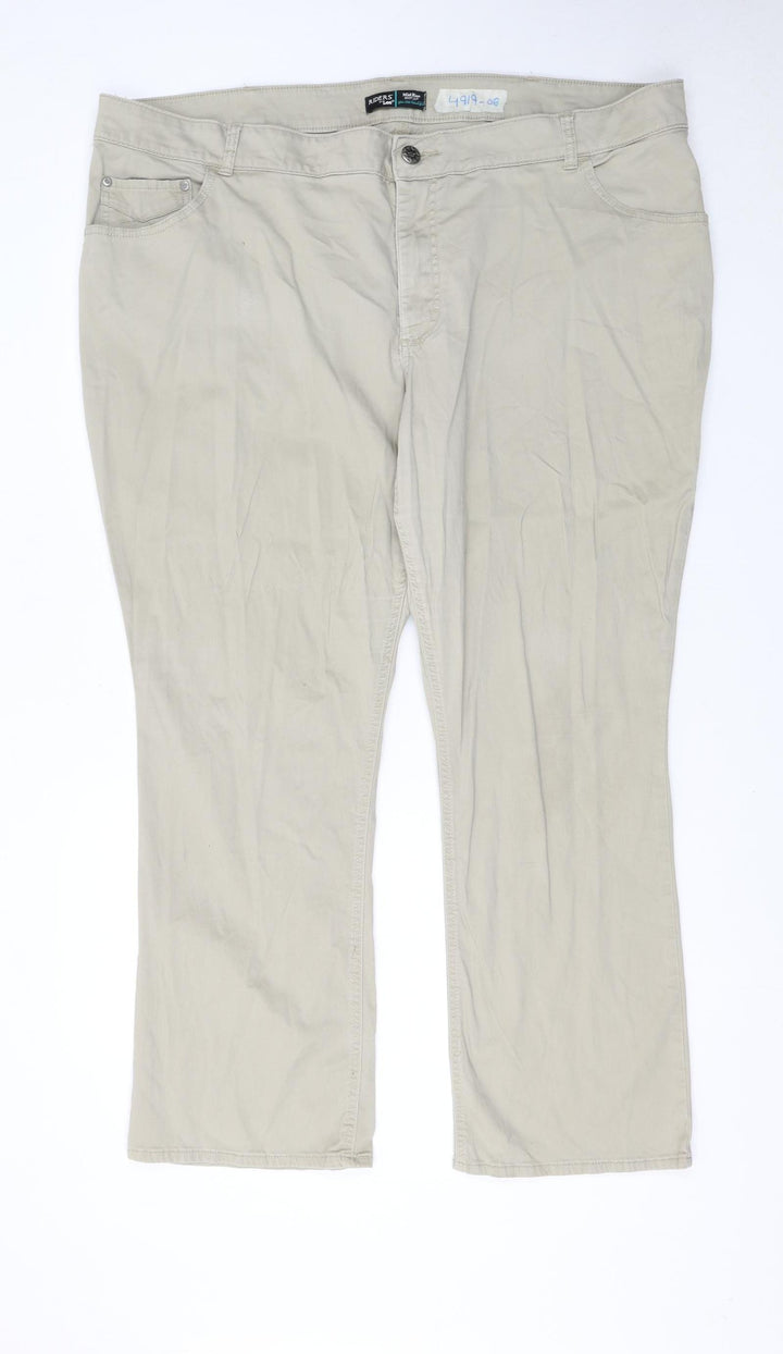 Lee Riders Women's Beige Mid Rise Bootcut Cotton Stretch Trousers 26W