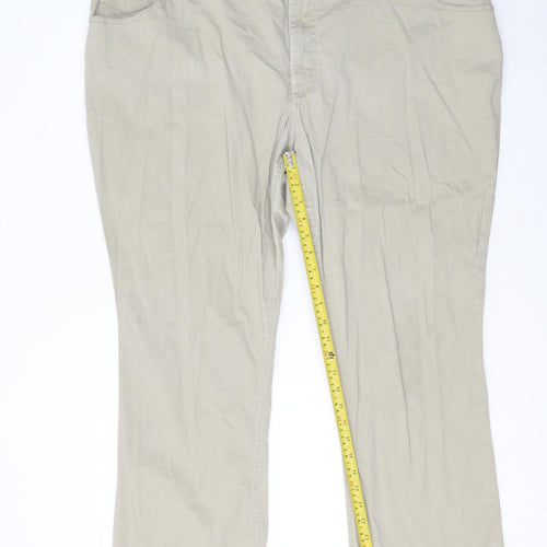 Lee Riders Women's Beige Mid Rise Bootcut Cotton Stretch Trousers 26W