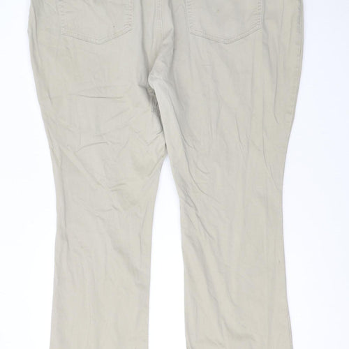 Lee Riders Women's Beige Mid Rise Bootcut Cotton Stretch Trousers 26W