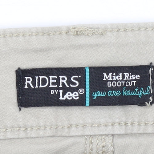 Lee Riders Women's Beige Mid Rise Bootcut Cotton Stretch Trousers 26W