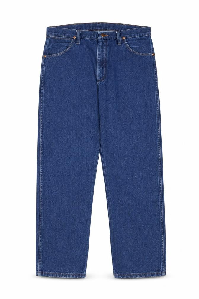 Wrangler Men's Blue Denim Straight Leg Jeans 35W 32L Regular Fit