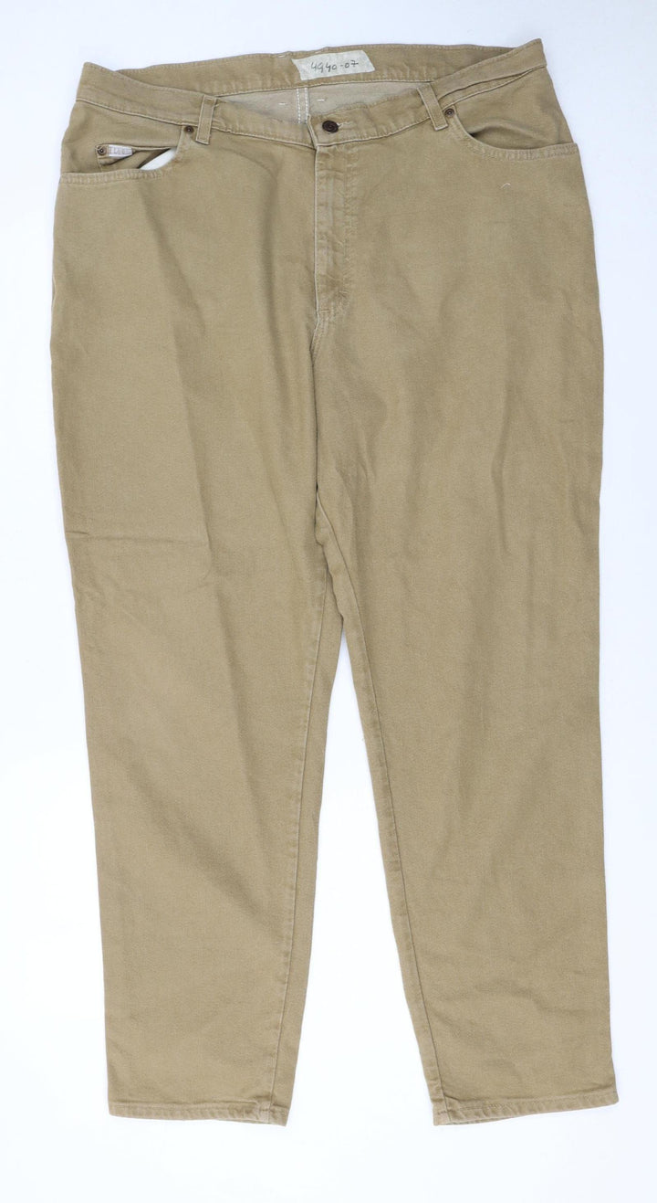Lee Women's Beige Straight Leg Jeans Size 20W Plus Mid Rise Denim