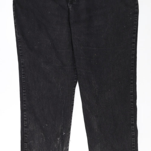 Lee Women's Black Plus Size 22 High Rise Straight Denim Jeans
