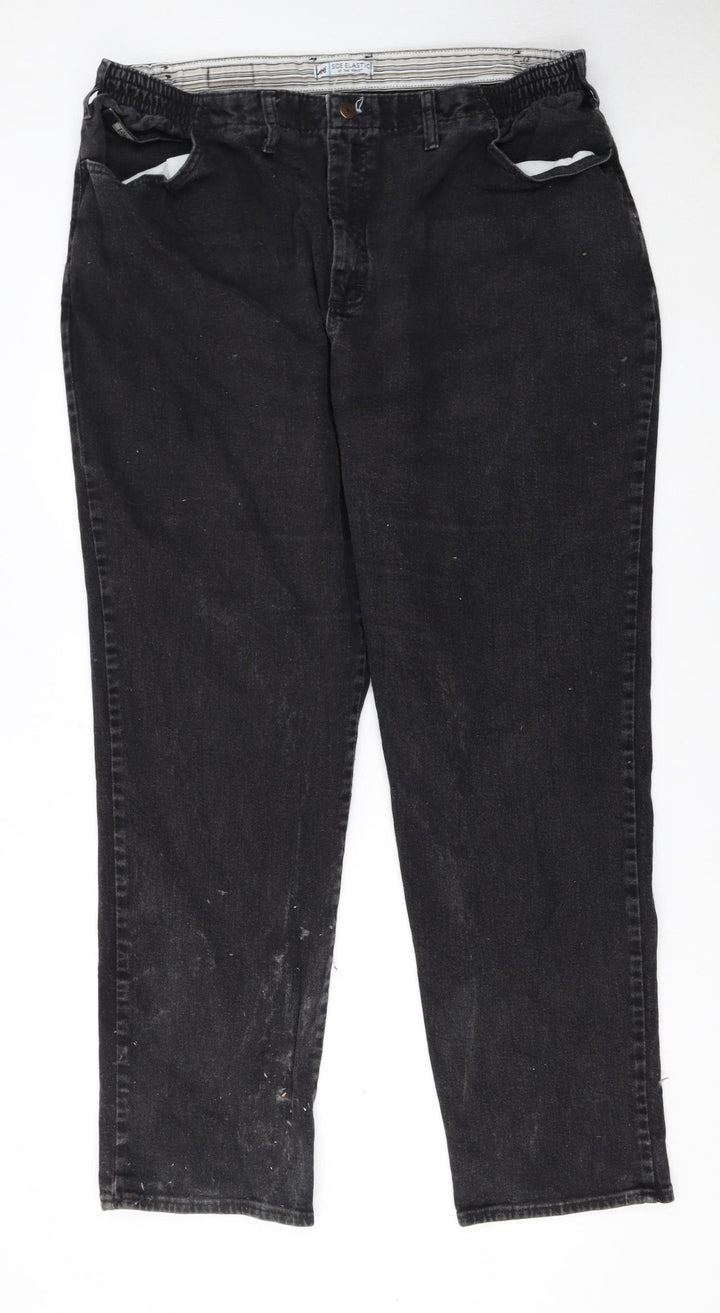 Lee Women's Black Plus Size 22 High Rise Straight Denim Jeans