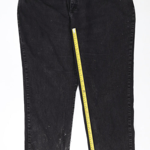Lee Women's Black Plus Size 22 High Rise Straight Denim Jeans