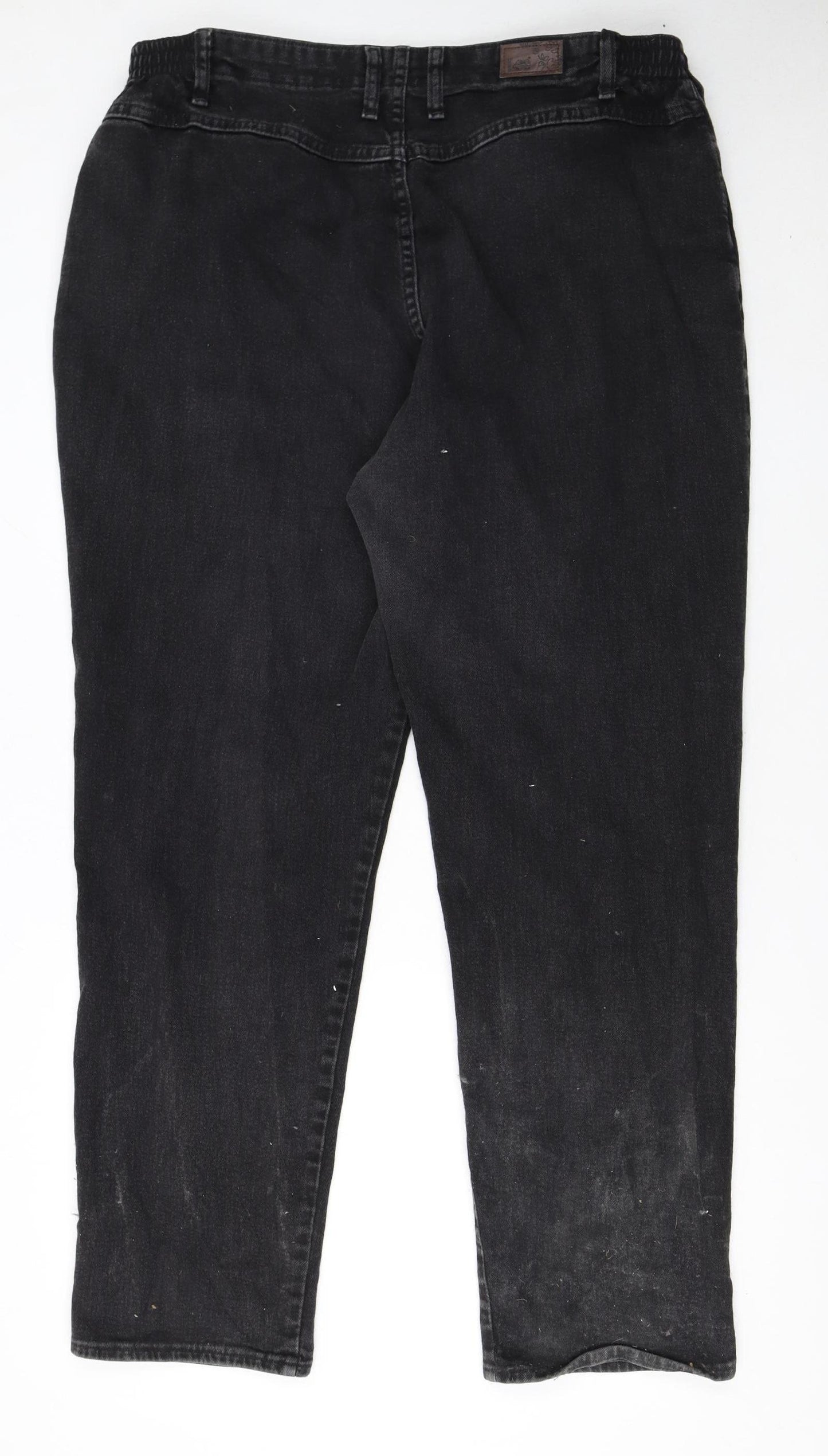 Lee Women's Black Plus Size 22 High Rise Straight Denim Jeans