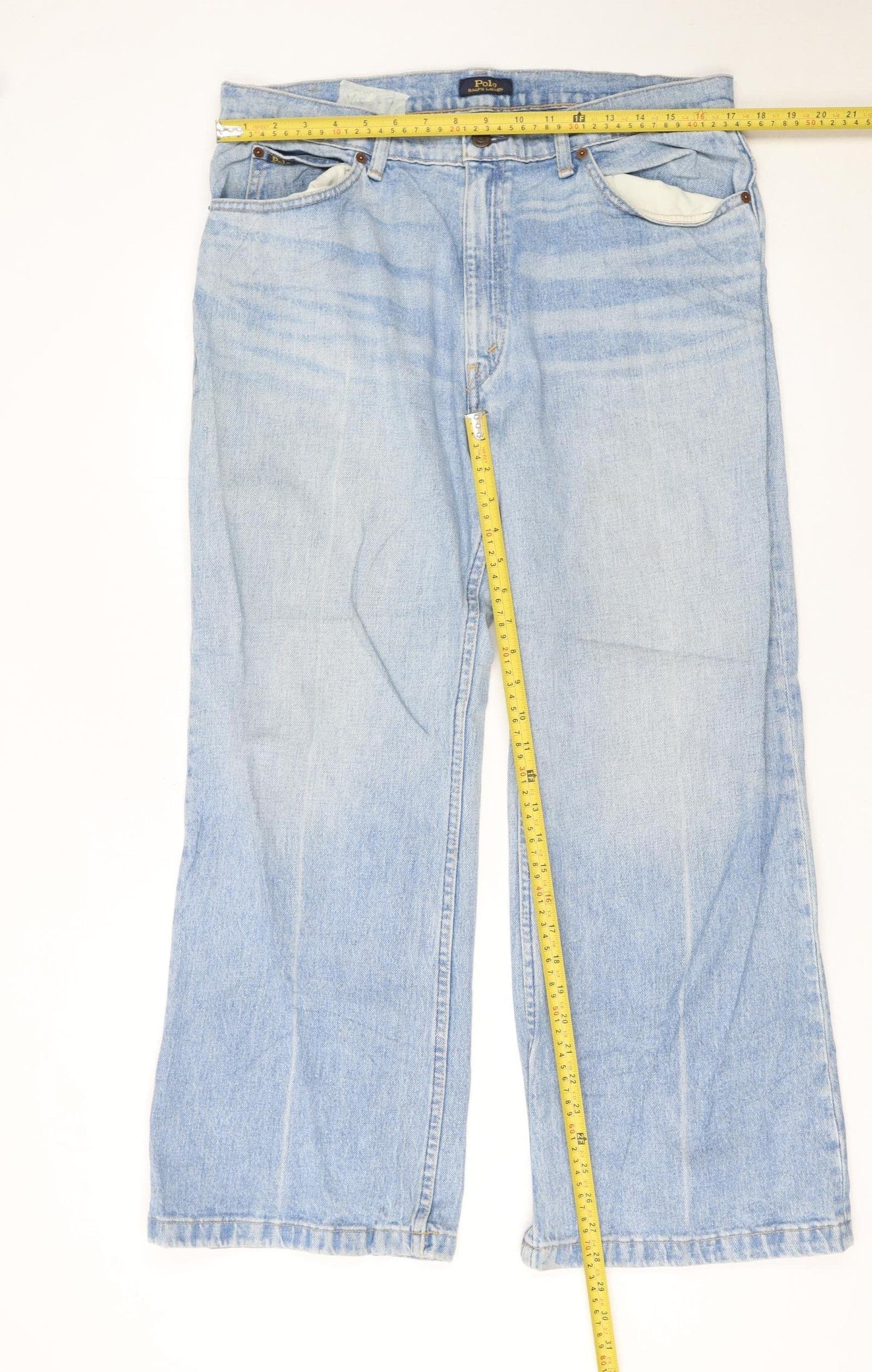 Polo Ralph Lauren Men’s Blue Straight Leg Jeans 32R Light Wash Denim