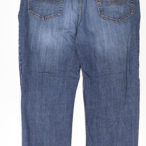 Wrangler Men's Blue Regular Fit Straight Leg Denim Jeans W38 L34