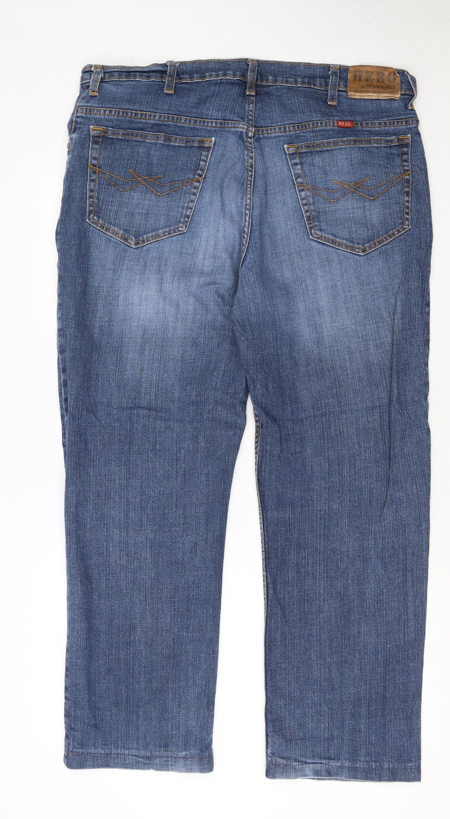 Wrangler Men's Blue Regular Fit Straight Leg Denim Jeans W38 L34