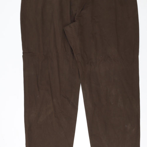 Lee Men's Brown Relaxed Fit Cotton Chino Trousers Size 22W