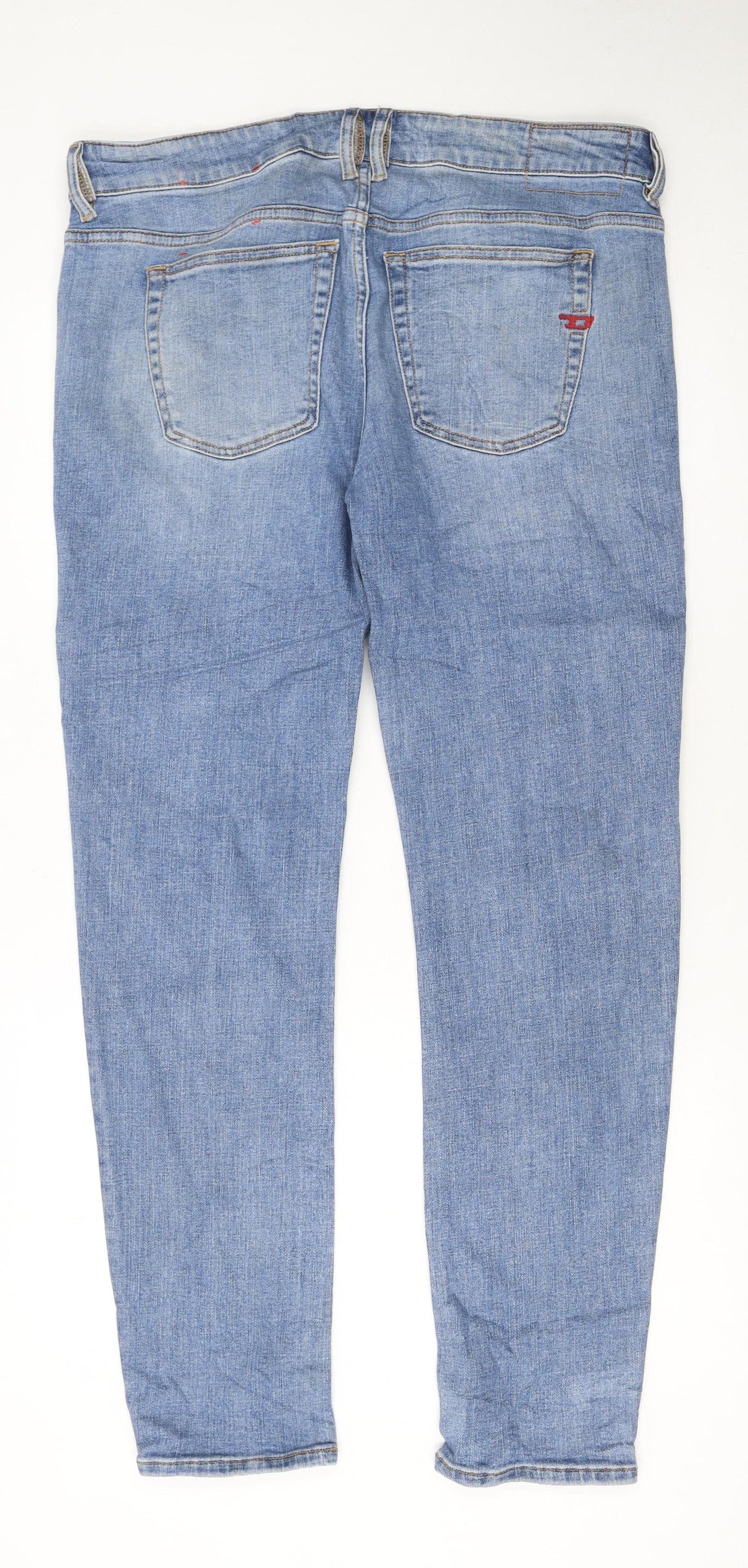 Diesel Men's Blue Medium Wash 34in Straight Fit Denim Jeans
