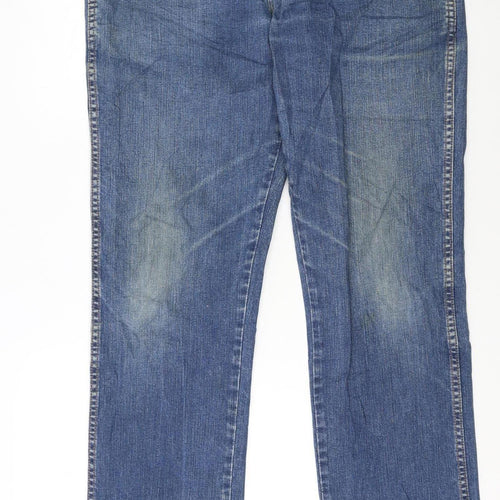Wrangler Men's Blue Regular Fit Straight Denim Jeans 36x34