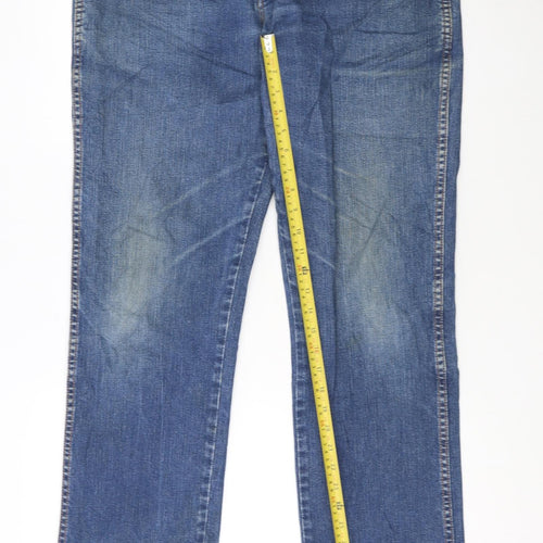Wrangler Men's Blue Regular Fit Straight Denim Jeans 36x34