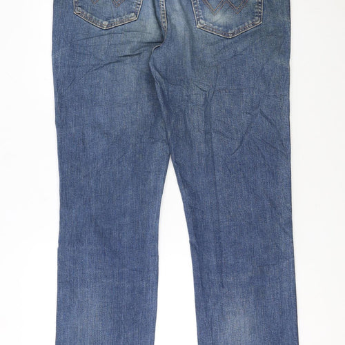 Wrangler Men's Blue Regular Fit Straight Denim Jeans 36x34