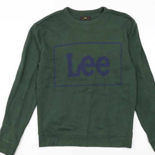 Lee Men’s Green Logo Crew Neck Sweatshirt Size S Pullover