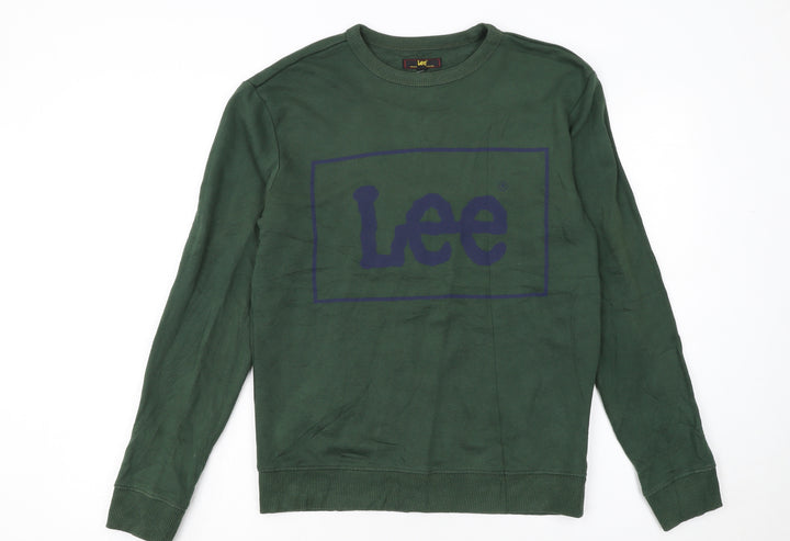 Lee Men’s Green Logo Crew Neck Sweatshirt Size S Pullover
