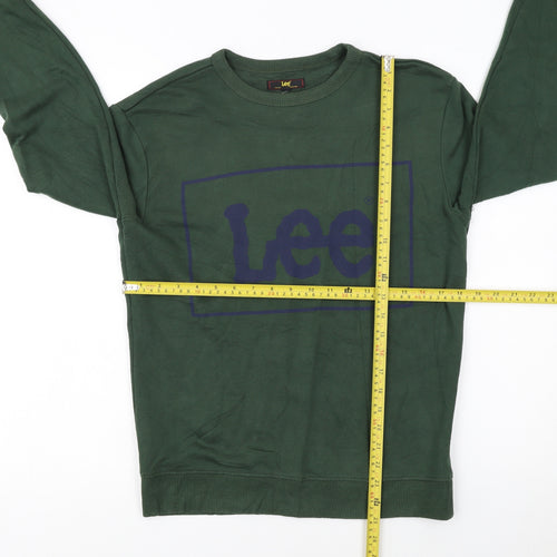 Lee Men’s Green Logo Crew Neck Sweatshirt Size S Pullover