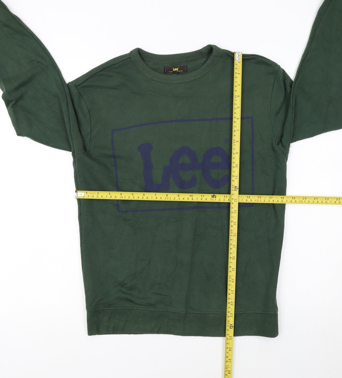 Lee Men’s Green Logo Crew Neck Sweatshirt Size S Pullover