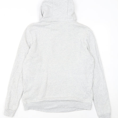 Reebok Women's Grey Pullover Hoodie Small Logo Cotton Blend