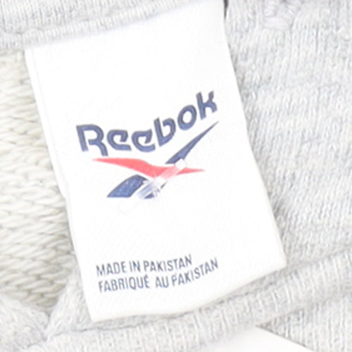 Reebok Women's Grey Pullover Hoodie Small Logo Cotton Blend