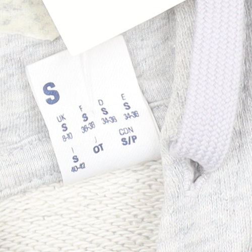 Reebok Women's Grey Pullover Hoodie Small Logo Cotton Blend