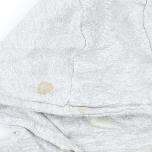 Reebok Women's Grey Pullover Hoodie Small Logo Cotton Blend