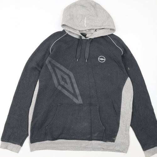 Umbro Men's Grey XL Pullover Hoodie Sweatshirt Sportswear