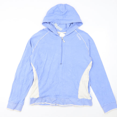 Reebok Women's Blue 1/2 Zip Hooded Sweatshirt Size 16