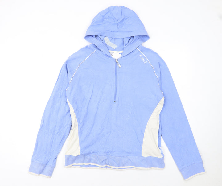 Reebok Women's Blue 1/2 Zip Hooded Sweatshirt Size 16