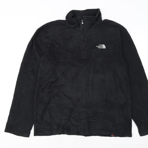 The North Face Mens Black Fleece 1/4 Zip Pullover Sweatshirt Size S
