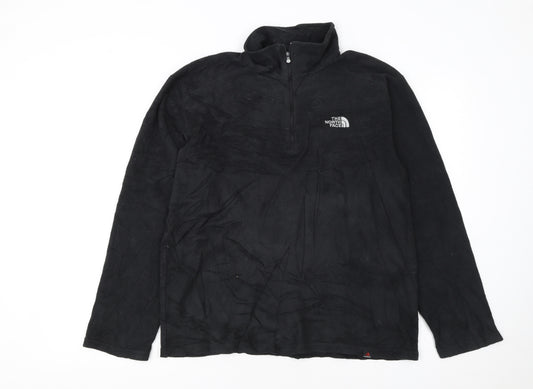 The North Face Mens Black Fleece 1/4 Zip Pullover Sweatshirt Size S
