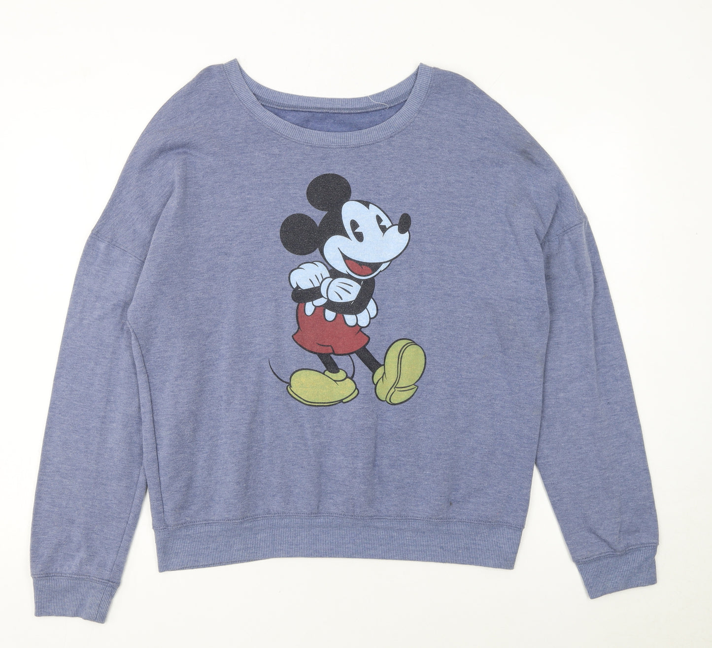 Disney Women Blue Mickey Graphic Pullover Sweatshirt XL