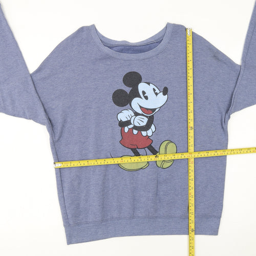 Disney Women Blue Mickey Graphic Pullover Sweatshirt XL