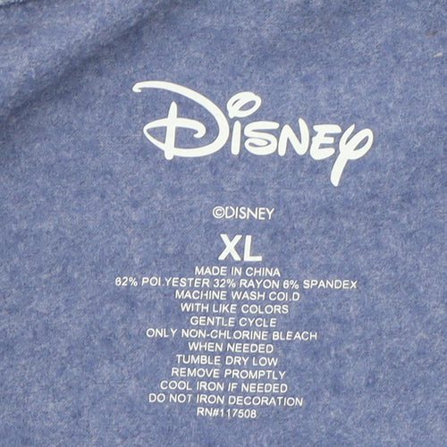 Disney Women Blue Mickey Graphic Pullover Sweatshirt XL
