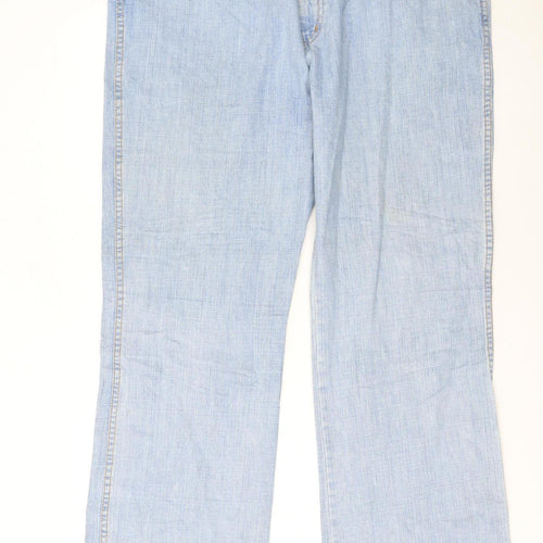 Wrangler Men's Blue Bootcut Jeans W40 L32 100% Cotton Denim