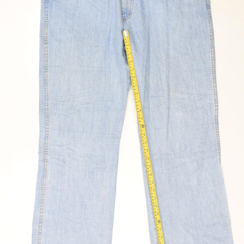 Wrangler Men's Blue Bootcut Jeans W40 L32 100% Cotton Denim