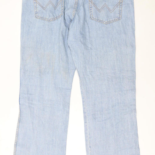 Wrangler Men's Blue Bootcut Jeans W40 L32 100% Cotton Denim