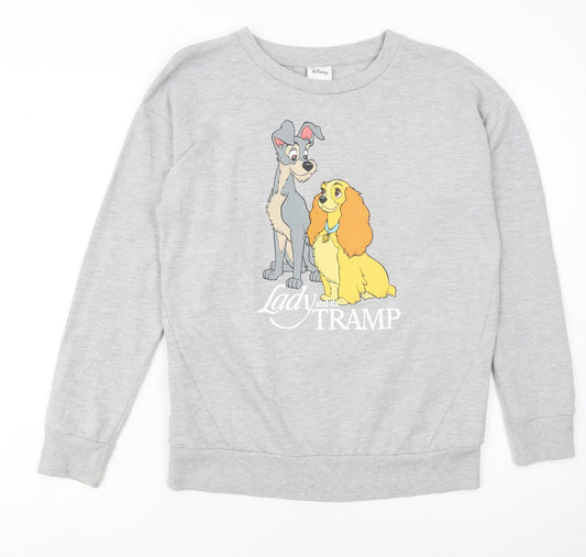 Disney Tu Women Grey Lady and the Tramp Sweatshirt Size 8