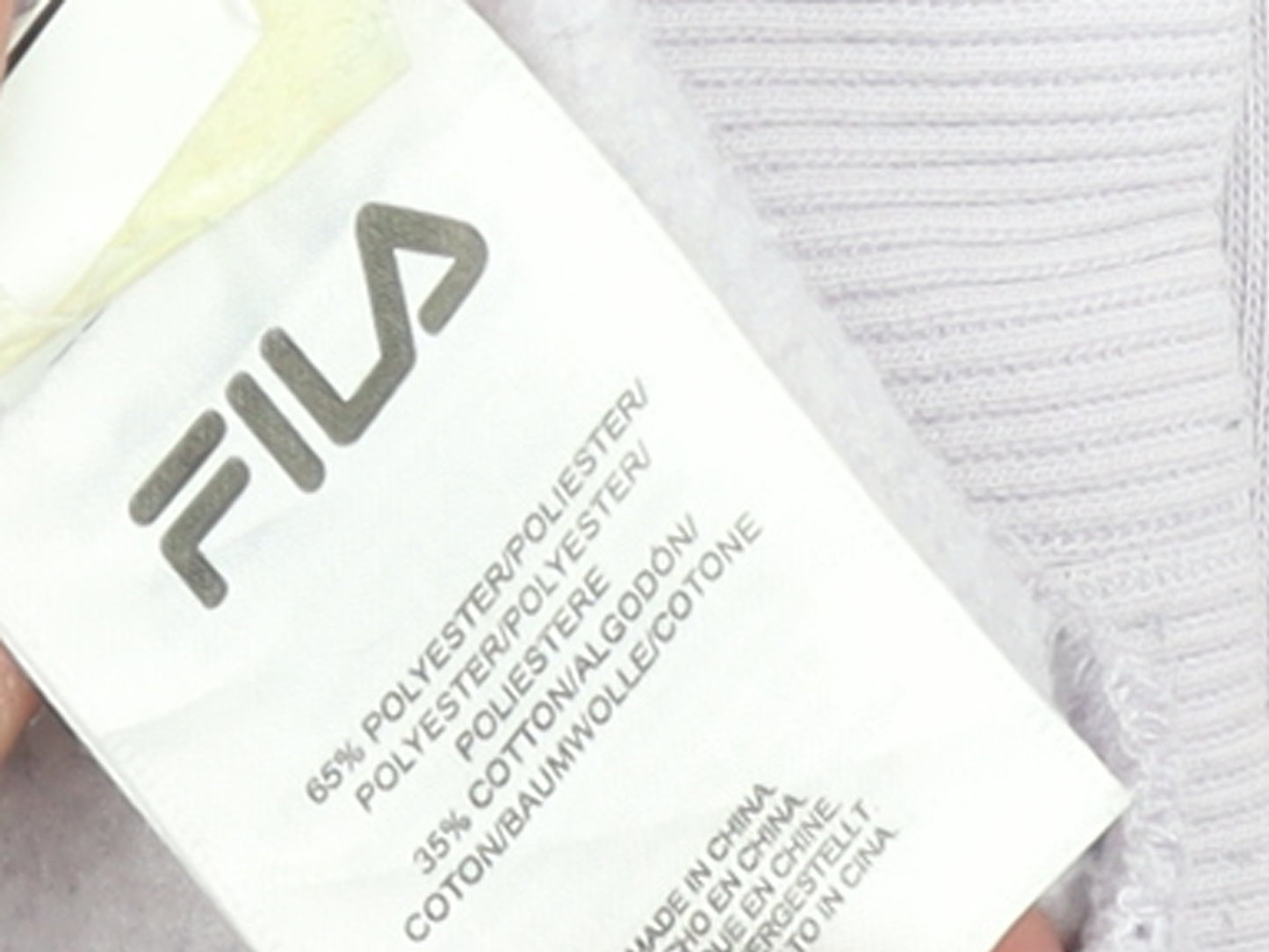 FILA Women White XS Pullover Sweatshirt Cotton Blend Logo Crew Neck