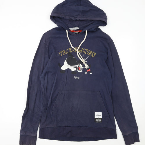 Disney Men's Blue Pullover Hoodie L Graphic Cartoon Frenemies Sweatshirt