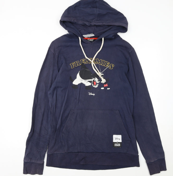 Disney Men's Blue Pullover Hoodie L Graphic Cartoon Frenemies Sweatshirt