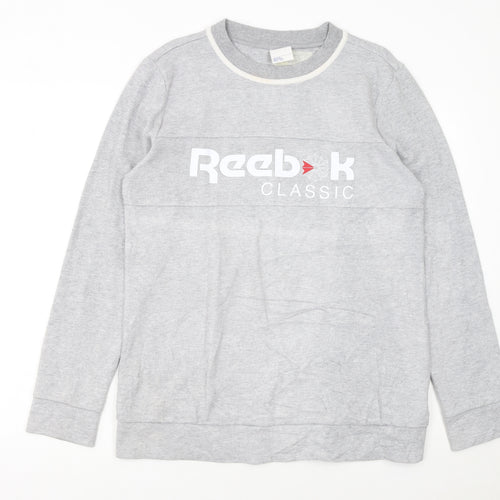 Reebok Classic Men's Grey Pullover Sweatshirt M Crew Neck Logo